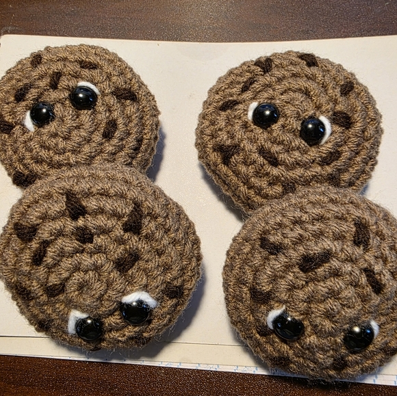 Hand Crafted Other - Crochet Chocolate Chip Cookies X 4